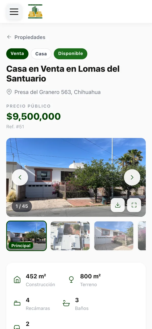 Property details on a phone